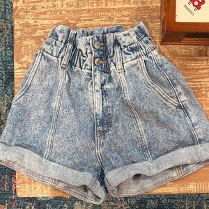 Abercrombie & Fitch Light Blue High Waist Women's Shorts